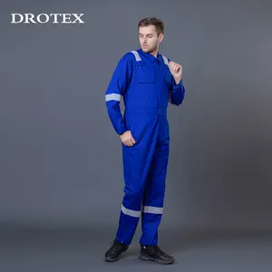 Fashion Mechanic Safety Flame Retardant Anti Static Blue Wear Rough Workwear Coverall Working Uniform