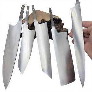 Paquete de 5 Hojas de Cuchillo de Cocina con Acabado Satinado, Acero Inoxidable, Espiga Completa, para Fabricación de Cuchillos DIY - Product Image 1