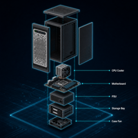 Server Tower Kustom Berbasis Zhaoxin 40000 16/12C untuk Desain Grafis CAD 3D, Animasi Visual, dan Rendering