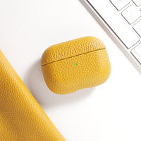 Étui de protection antichoc en cuir véritable de haute qualité pour accessoires d'écouteurs