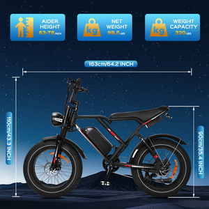 จักรยานไฟฟ้า EU US Eu Warehouse Fat Tire Ebike Bike Mountain E Bike 48v 20 นิ้ว แบตเตอรี่ลิเธียม จักรยานเมือง - Product Image 6