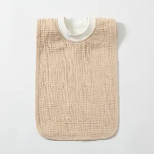 Wholesale custom plain color muslin pullover baby bandana bibs waterproof for newborns