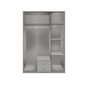 Hot <strong>Sale</strong> One <strong>Mirrored</strong> <strong>Wardrobe</strong> 4 Shelves 2 Drawers Grey Bedroom Home Storage Durable Furniture <strong>Wardrobe</strong> with Mirror - Product Image 1
