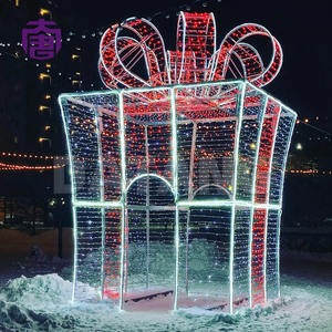 Boîte cadeau personnalisée avec éclairage LED 3D pour extérieur, centre commercial, parc, étanche IP65, décoration de Noël pour parcs et festivals - Product Image 4