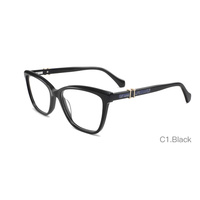 Monture de lunettes optiques œil-de-chat en acétate, chic et luxueuse, transparente, multicolore, avec charnière à ressort flexible, tendance