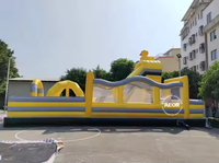Château gonflable de jeu d'obstacles personnalisable pour enfants, petit canard jaune de dessin animé