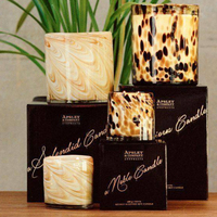 Bougies parfumées personnalisées de luxe en verre motif écaille de tortue et taches de léopard, en cire de soja végétalienne, cadeau idéal