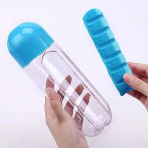 Botella de Agua Portátil Personalizada de PP para Gimnasio, Contenedor de Medicamentos, Vaso para Beber, Organizador Diario de Pastillas, Botella para Beber al Aire Libre, Libre de BPA - Product Image 4