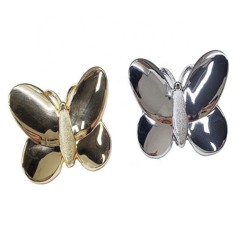 Золотая Ручка-бабочка, Хромированная ручка, изогнутая ручка, поворотный дизайн, шкаф, ручка шкафа, ручка безопасности, Противоударная