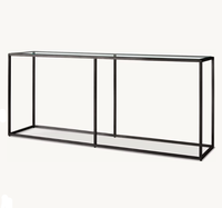 Table console en acier inoxydable de style minimaliste italien, cadre métallique, mobilier de luxe pour villa, hôtel, entrée, couloir