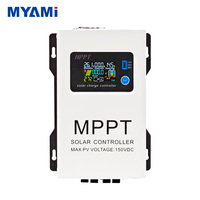 Contrôleur de charge solaire MPPT haute efficacité MYAMi 30A 60A 100A réglable 12V 24V 48V avec écran LCD couleur pour batterie LifePo4/GEL