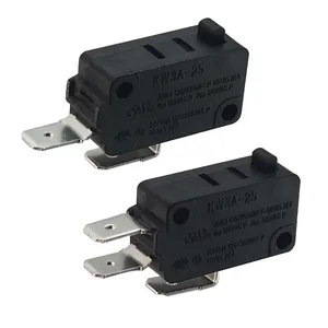 Microinterruptor SPDT para porta de forno de micro-ondas, botão de ação de pressão, compatível com micro-interruptor KW3A 125V/250V 25A