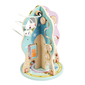 Nuovissimo Gioco Labirinto in Legno a Forma di Albero per Bambini, Gioco Educativo per la Coordinazione Occhio-Mano con Perline e Blocchi di Forme Assortite - Product Image 1