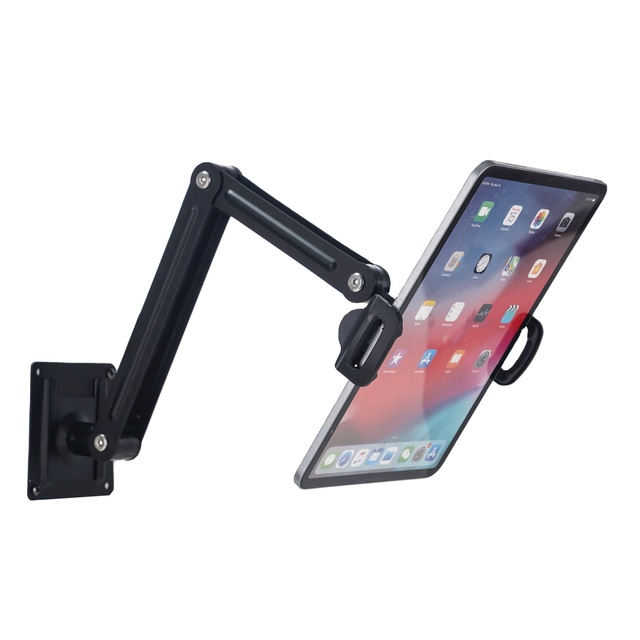 Universal Rotating Adjustable Tablet Stand Holder Metal Compatible iPad 7-12 Inch 25+16cm Length Desktop Lap Bedside Wall