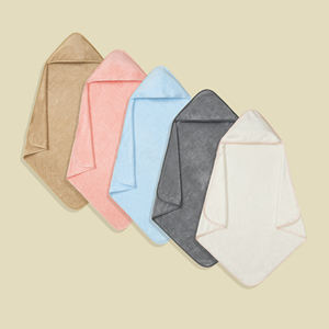 Serviettes de bain à capuche pour bébé en gros, en polaire corail, ultra douces et très absorbantes, couvertures enveloppantes pour bébé de classe A, certifiées CPC - Product Image 1