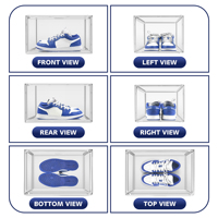 Organizador de Zapatos DAYOOH de 34*26*19cm, Caja de Zapatos Multifuncional de Acrílico Transparente con Tapa Lateral Magnética, Apilable y Portátil