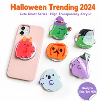 Support de téléphone magnétique en ABS acrylique INS, motif fantôme d'Halloween mignon, design personnalisable, emballage personnalisé, cadeau promotionnel pour iPhone