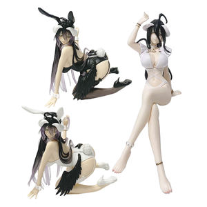 Figurine de fille lapin <span class=keywords><strong>sexy</strong></span> avec boîte, poupée <span class=keywords><strong>Albedo</strong></span> d'anime, 3 styles assis et accroupis, thème maillot de bain de fille lapin, figurine d'anime jouet - Product Image 1