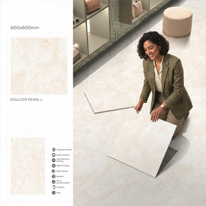Azulejos de Porcelana Pulida con Diseño Geo Pebbles de Vistaar, 600x600mm, Revestimiento Vitrificado para Pisos - Product Image 6
