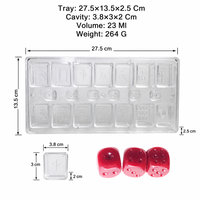 Moule en polycarbonate personnalisé pour chocolat, tuiles de mahjong chinoises et dés, moule en PC rigide pour bonbons, finition miroir, outil de démoulage facile, OEM