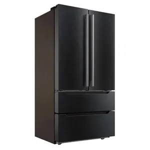 Smad para casa refrigeradores, aço inoxidável duplo preto 26.6 cuft da porta francesa