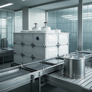 Tanque de agua combinado FRP de 10000 litros personalizado Tanque de presión y almacenamiento de agua plegable para uso doméstico con voltaje de 220V - Product Image 5