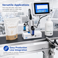 Impresora de Inyección de Tinta TIJ V600 de 600DPI para Impresión de Códigos QR, Fechas de Caducidad y Logotipos, Codificador de Inyección de Tinta Térmica Industrial en Línea de 12.7mm y 25.4mm