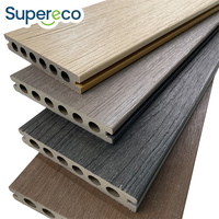 Planches de terrasse en composite WPC co-extrudé, résistantes aux intempéries et aux UV, à grain de bois, pour extérieur