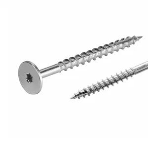 China manufacturer custom size color wooden screw galvanized long stainless steel flat head torx self tapping wood screws