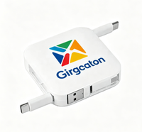 Câble de charge et de données rétractable 4-en-1 USB Type-C PD 60W avec support de téléphone, personnalisable avec logo, certifié CE RoHS REACH, directement de l'usine