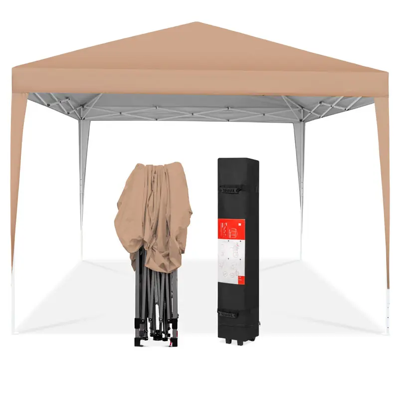 10 x10 Pop Up Canopy Tent Heavy Duty Commercial Canopy Waterproof Tent Adjustable Height Tent with Wheeled Carry Bag 4 Sandbags