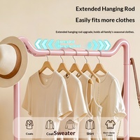 Porte-manteau mobile sur pied en fer, design double barre, grande capacité de rangement pour salon, chambre et balcon