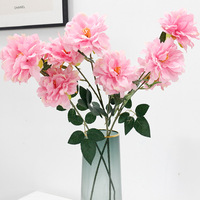 Fleur de rose artificielle en soie de chine 3 têtes fleur de pivoine rose pour l'obtention du diplôme de noël saint valentin nouvel an décor de mariage