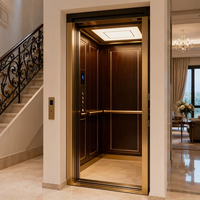 Ascenseur compact pour maison de 400 kg, ascenseur résidentiel pour passagers, cabine en acier inoxydable brossé, portes automatiques, certifié CE ISO, ascenseur domestique