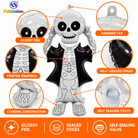 Ballon géant en aluminium en forme de squelette pour Halloween, jouet ballon crâne pour enfants, vente en gros OEM/ODM