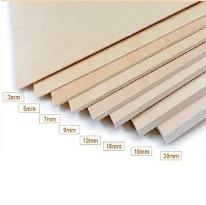 5pcs Wood Board Basswood Plywood Sheet 1.5mm 2mm 3mm 4mm 5mm Thick Multi Size 