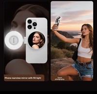 Support de téléphone magnétique pour selfie avec lumière LED, mini lampe portable réglable pour vlog, lumière d'appoint pour téléphone, lumière de beauté rechargeable