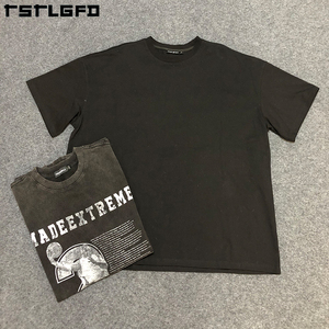 T-shirt Homme Écologique Personnalisé Lavé à l'Acide Streetwear Hip Hop 100% Coton t-shirts Avec Logo Personnaliser T-shirt Vintage Surdimensionné - Product Image 3