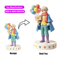 Figurine en résine personnalisée en petite série, garçon anime avec ballons, enveloppe 10cm, OEM ODM sur commande, marque privée, CE, décoration de chambre d'adolescent
