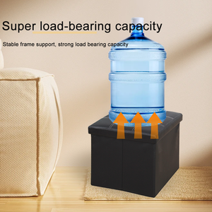 Sgabello Contenitore Pieghevole Moderno in Pelle Quadrato con Poggiapiedi Rimovibile per Camera da Letto e Soggiorno - Product Image 3