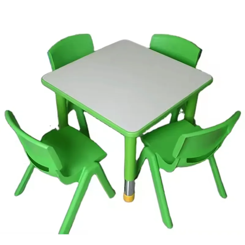 Móveis infantis pré-escolares baratos, material plástico, conjunto de cadeiras e mesa para creche, cadeira ecológica escolar