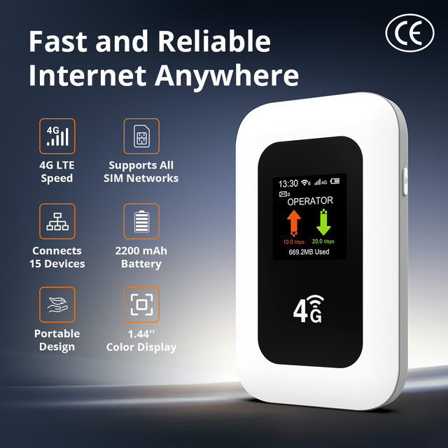 JIMI ASR 4G Wifi Portable Mobile 4g ESIM Router Mobile Mifis Wireless Lte Advanced Internet Mifis Pocket Wifi 2100mah Hotspot
