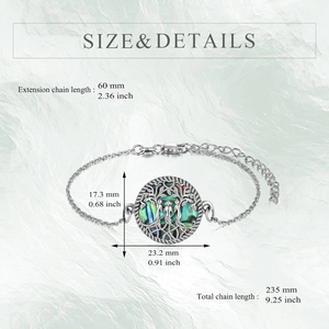 Bijoux à la mode 925 Sterling Silver Abalone Shell <span class=keywords><strong>Arbre</strong></span> <span class=keywords><strong>de</strong></span> <span class=keywords><strong>Vie</strong></span> Cercle Lien Chaîne <span class=keywords><strong>Bracelet</strong></span> pour les Femmes - Product Image 2