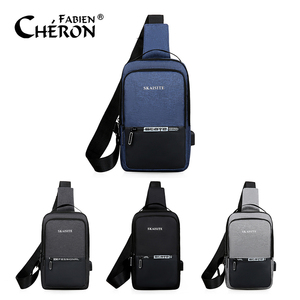 Sac <span class=keywords><strong>de</strong></span> poitrine en tissu imprimé <span class=keywords><strong>de</strong></span> luxe <span class=keywords><strong>de</strong></span> styliste, sacoche à une épaule avec Port Usb - Product Image 5