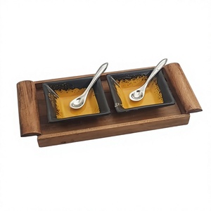 Factory Wholesale Price Wooden <b>Tray</b> With Bowl Dishes & Plates Hotel Ware Kitchen Ware Restaurant <b>Dinner</b> Ware Table Decore <b>Trays</b> - Product Image 1