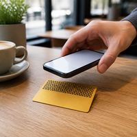 Carte de visite professionnelle en métal NFC en acier inoxydable personnalisée avec puce CPU pour le partage de contact numérique et le marketing