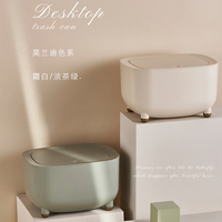 Poubelle de bureau créative multifonctionnelle en plastique à couvercle coulissant, idéale pour le bureau moderne et la maison
