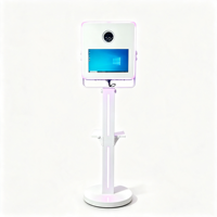 Machine de photomaton carrée DSLR 15,6 pouces à écran tactile en métal avec imprimante flash USB/Wi-Fi pour appareils photo reflex et événements festifs