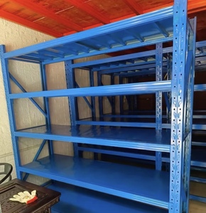 Blue Steel Storage Rack With Powder Coating Durable <b>Shelving</b> <b>Unit</b> Assembled 4 Tier Warehouse Rack - Product Image 2