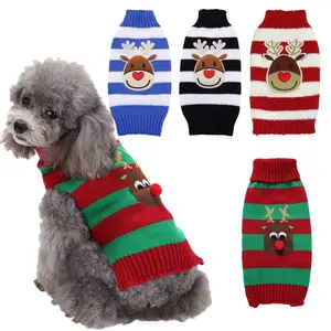 Vente en gros de vêtements pour chiens de Noël chandail pour chiens de marque privée personnalisable vêtements de Noël pour animaux de compagnie d'hiver